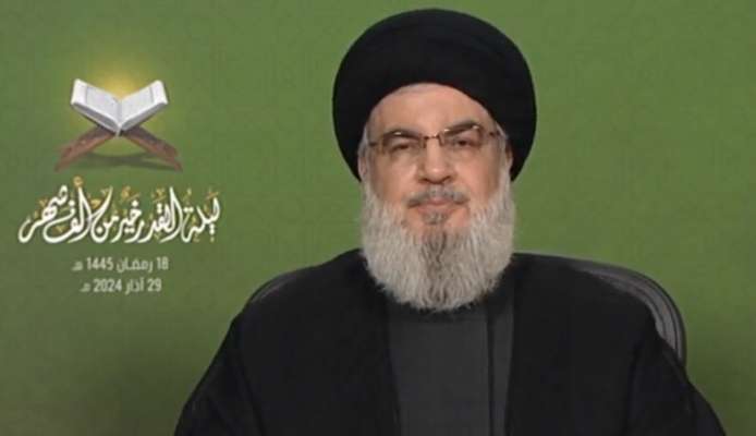 نصرالله: لا يوجد في جبهتنا أي إشارة ضعف أو وهن وما نبحث عنه هو النصر!