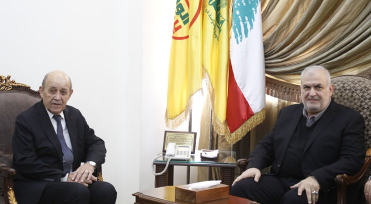 لودريان يلتقي رئيس كتلة الوفاء للمقاومة في حارة حريك