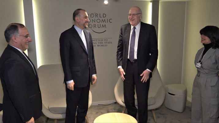 محادثات بين ميقاتي وعبداللهيان على هامش منتدى دافوس!