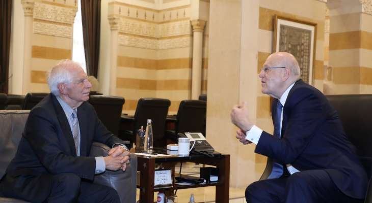 ميقاتي بعد لقاء بوريل: لتكثيف الضغط الدولي لوقف العدوان الاسرائيلي على لبنان!