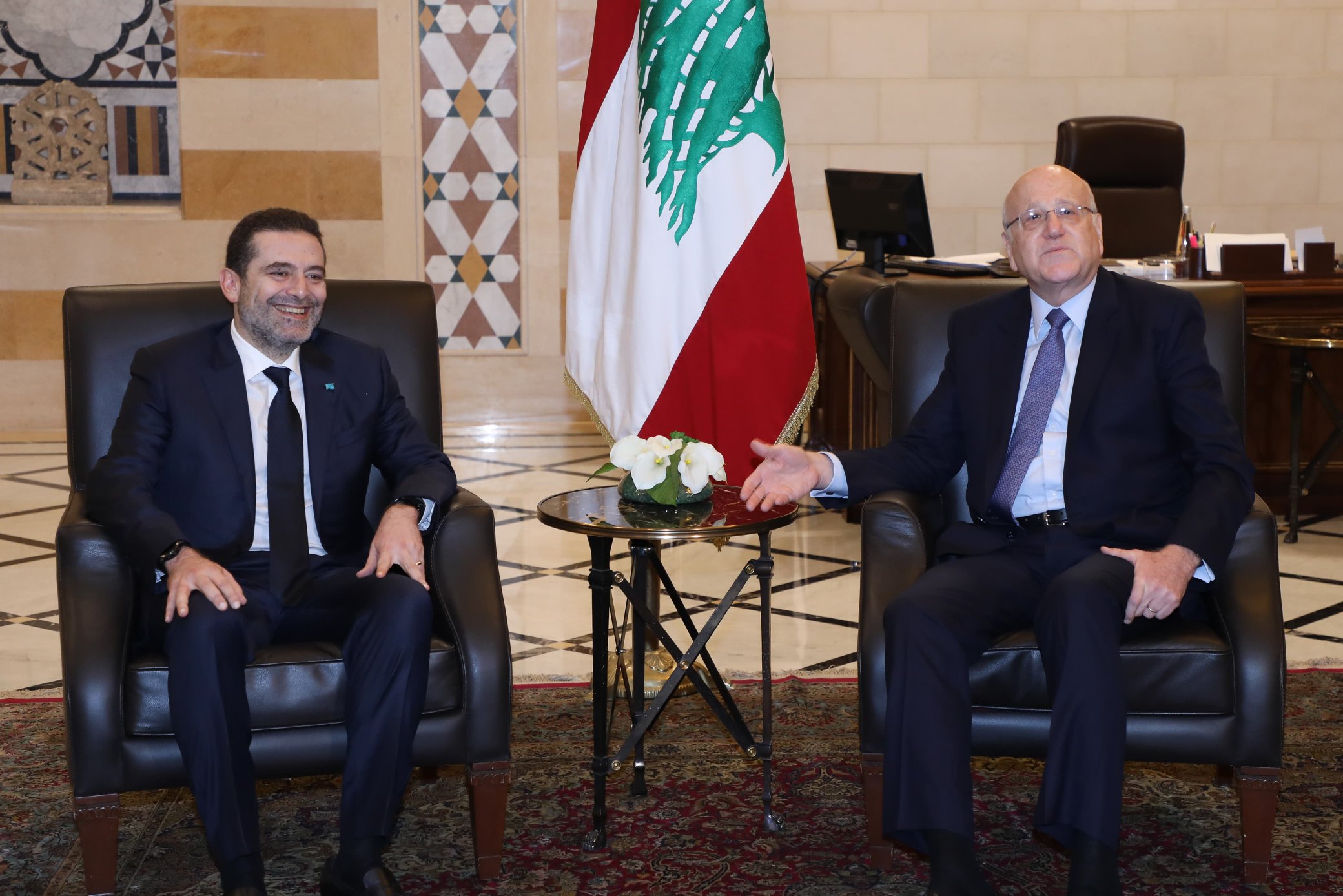 الحريري في بيروت: بشوفكن بـ 14 شباط.. وميقاتي: السراي بيتك!