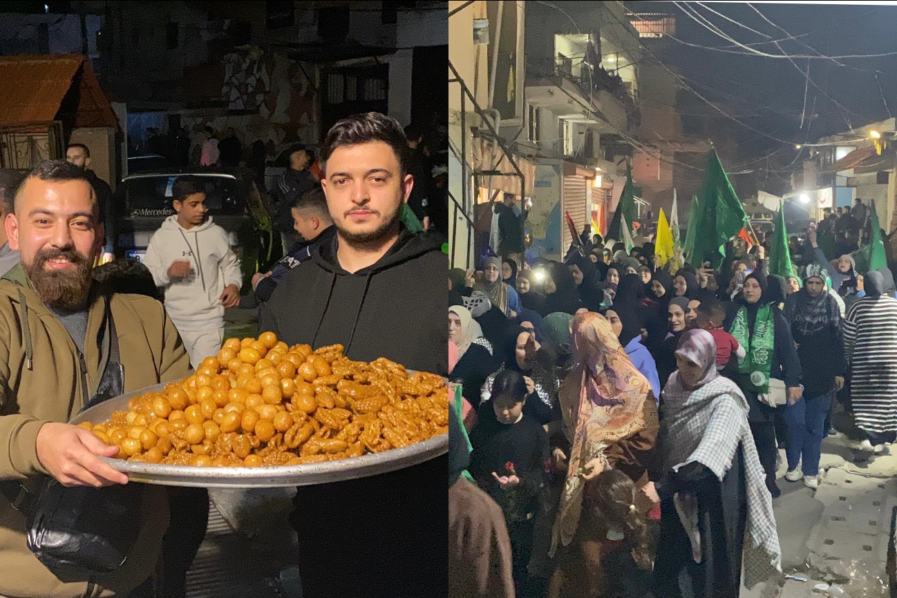 مسيرات في المخيمات والتجمعات الفلسطينية ابتهاجا بانتصار المقـاومة بغزة!